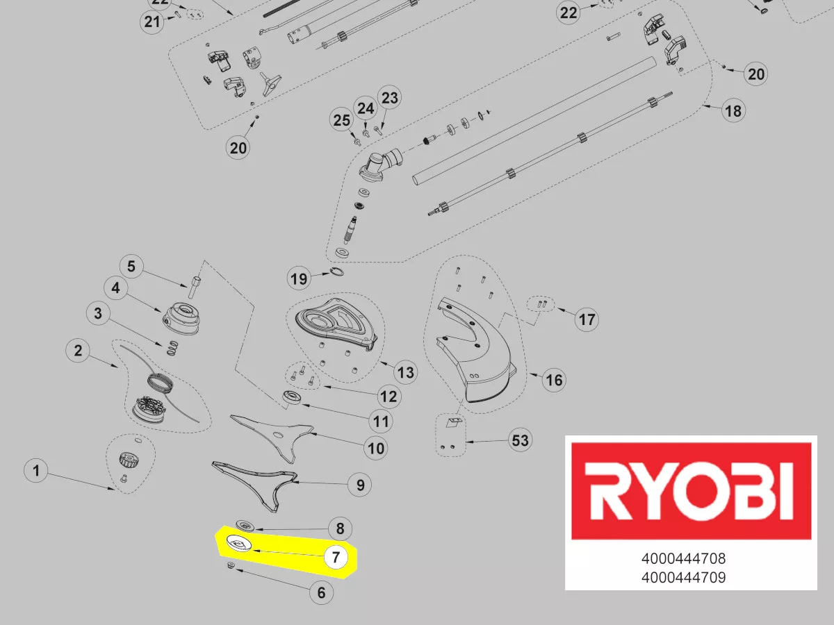 capuchon protection écrou lame RBC1226I Ryobi réf. 5131037327